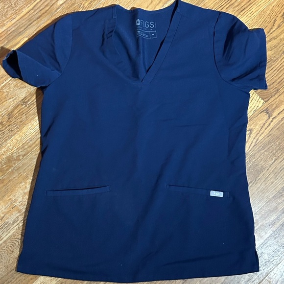 Figs Tops - Figs Navy Blue Casaman 3 Pocket Scrub Top, Size M